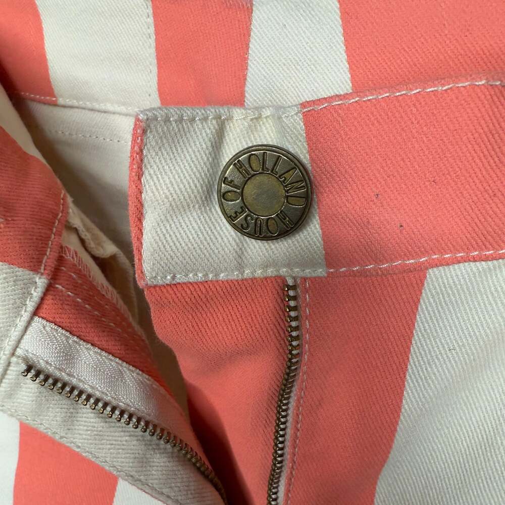 House of Holland Pink and White Striped Denim Shorts - Picture 5 of 6